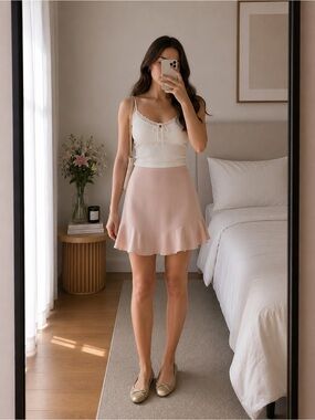 J.Crew Blush Pink Fit & Flare Skirt Structured A-Line Skirt Size 00 Brand New